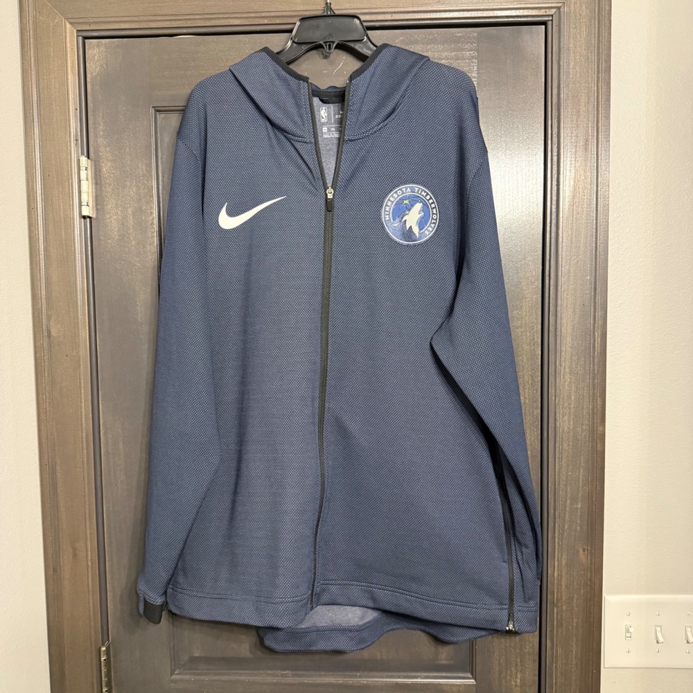 Nike NBA Minnesota Timberwolves Showtime Full Zip Hoodie Mens 3XL Navy Blue